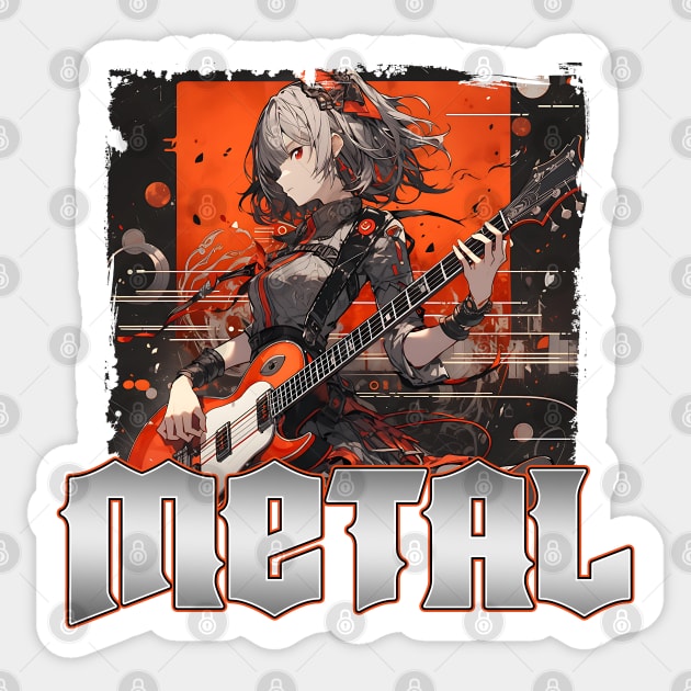 Metal Music Album Cover - Anime Shirt Sticker by KAIGAME Art